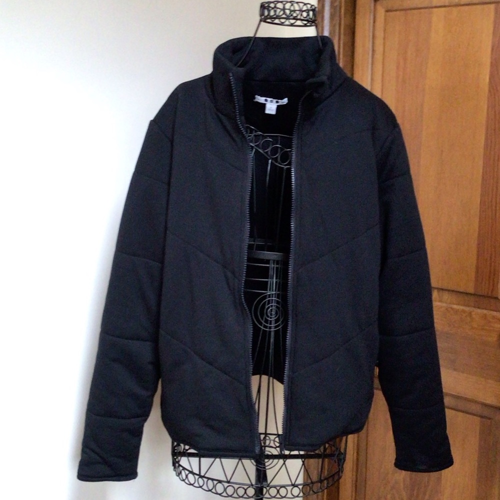 Three Dots Cozy Midweight Insulated Quilted High Low Hem Zip Jacket, Medium - Picture 6 of 11